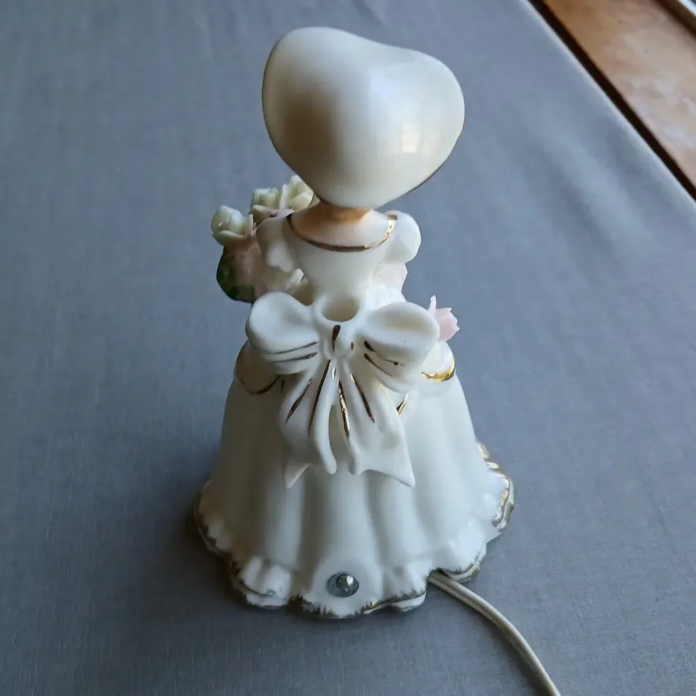 CMI Chadwick Porcelain Southern Belle with roses Night Light not working VTG 50s